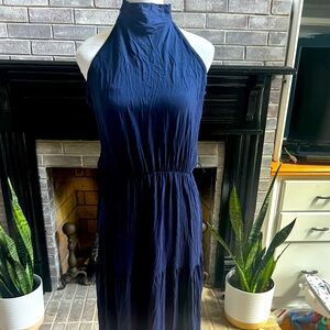 Navy women’s cotton maxi dress